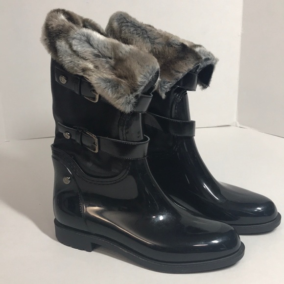 Stuart Weitzman Shoes - Stuart Weitzman Snowflake Faux Leather Rainboot 37